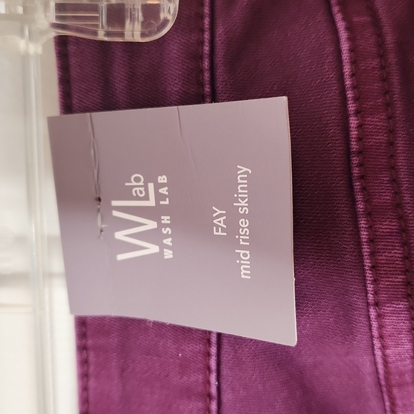 𝅺WASH Lab Mid-Rise Fay Skinny Jeans, Dark Purple, Size 27 NWT - Picture 8 of 11